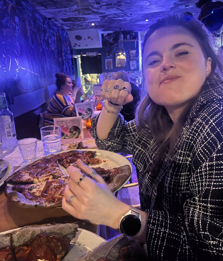 Giulia with a sharing platter
